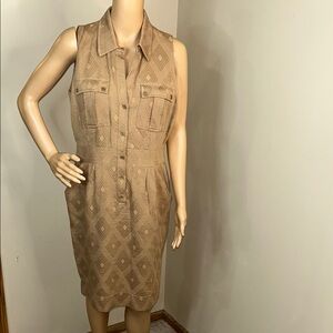 Taylor Tan Geometric Midi Dress